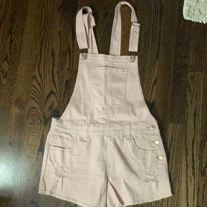 Pink overall shorts